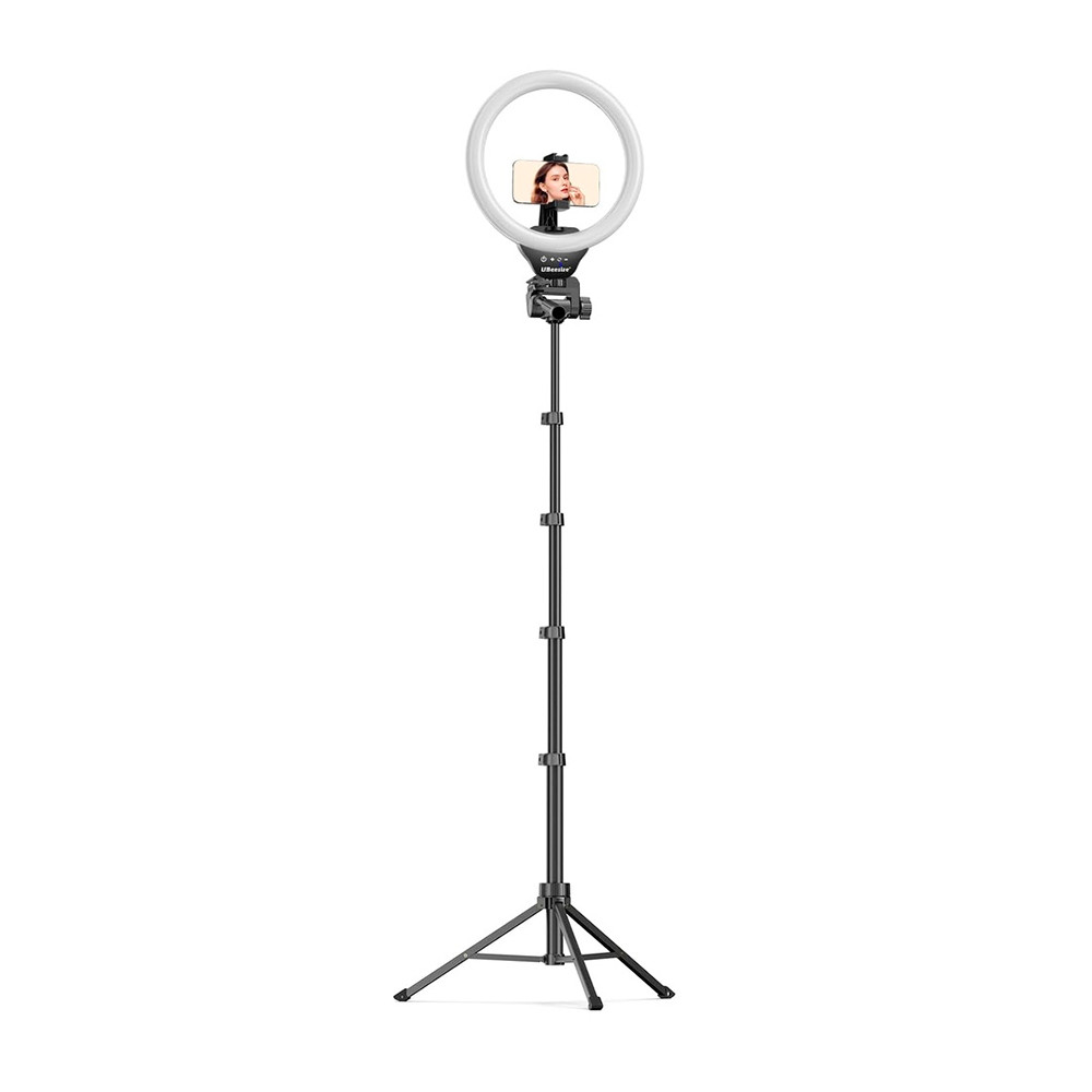 Ring Light RGB 12'' Tripé 160cm Ubeesize com Suporte Celular