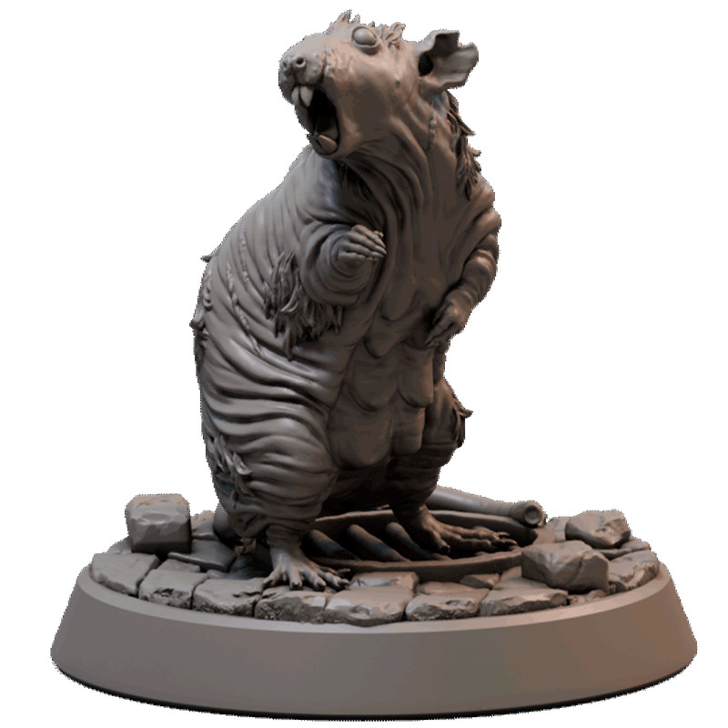 Miniatura RPG Inimigo Balding Giant Rat Stinky Ancient Ruins