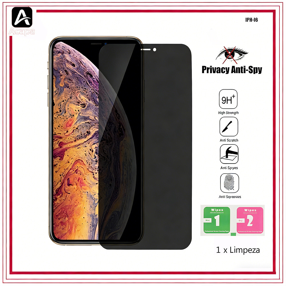 Película De Privacidade Para iPhone 16 16E 15 14 13 12 11 X XS XR 7 8 6 6S SE Pro Max Plus Cerâmica Flexível 3D em Oferta na Shopee