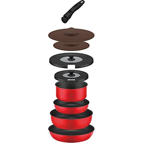 THERMOS DURABLE Conjunto De Panela E Frigideira Conjunto De 9 Peças Vermelho Brilhante KSC-9A BTR k1009