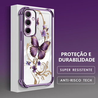 Capinha de Silicone Anti Queda Impresso Borboleta Proteção da Lente Para Samsung Galaxy A35 5G Capa de Celular FS0862 em Oferta na Shopee
