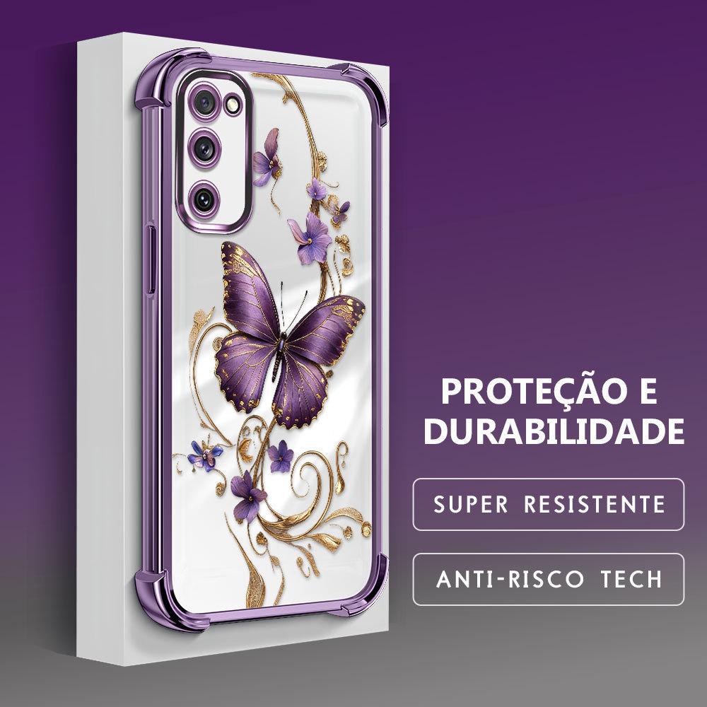 Capinha de Silicone Anti Queda Impresso Borboleta Proteção da Lente Para Samsung Galaxy S20 FE 5G Capa de Celular FS0862 em Oferta na Shopee