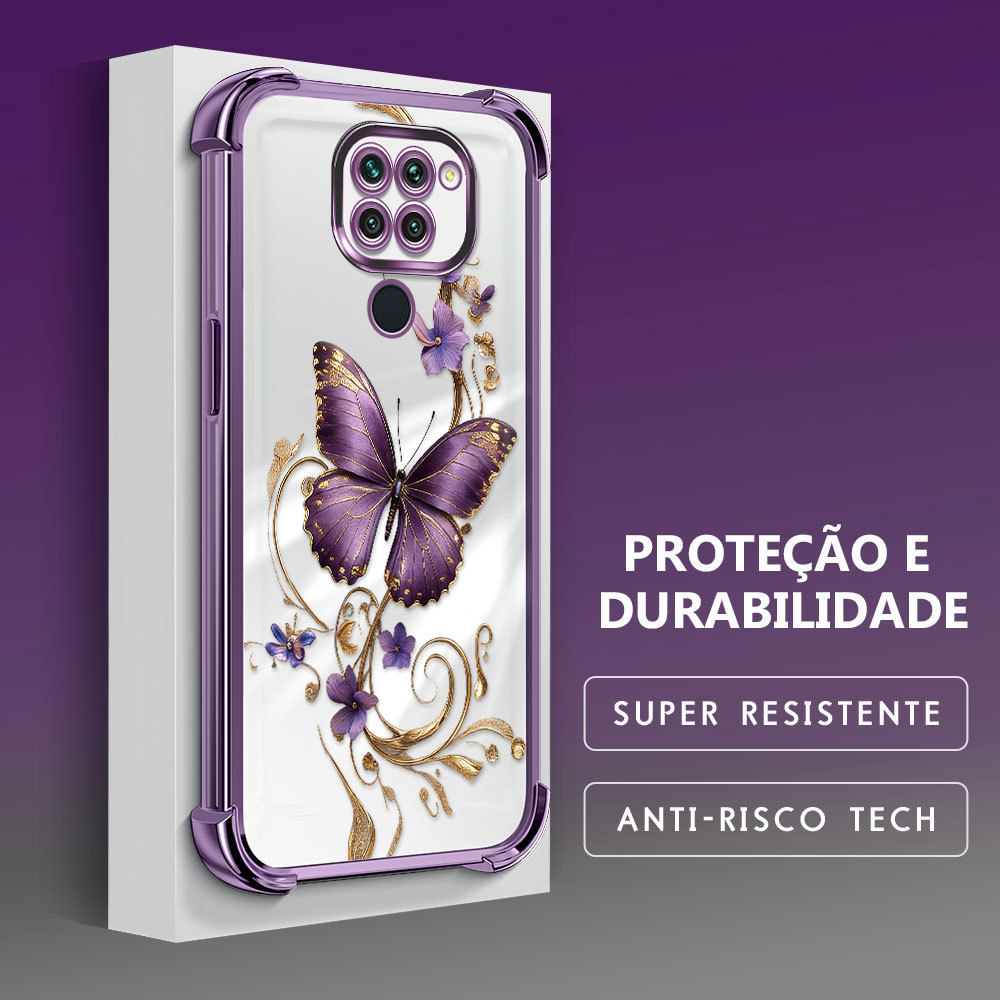 Capinha de Silicone Anti Queda Impresso Borboleta Proteção da Lente Para Xiaomi Redmi Note 9 Capa de Celular FS0862 em Oferta na Shopee