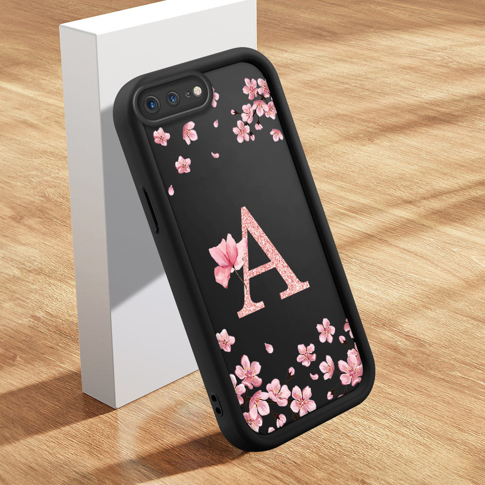 Capinha Letra Personalizada Para iPhone 7 8 Plus Capa De Celular Macia Silicone Protetora Preta Case DZ em Oferta na Shopee