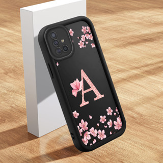 Capinha Letra Personalizada Para Samsung Galaxy A51 Capa De Celular Macia Silicone Protetora Preta Case DZ em Oferta na Shopee