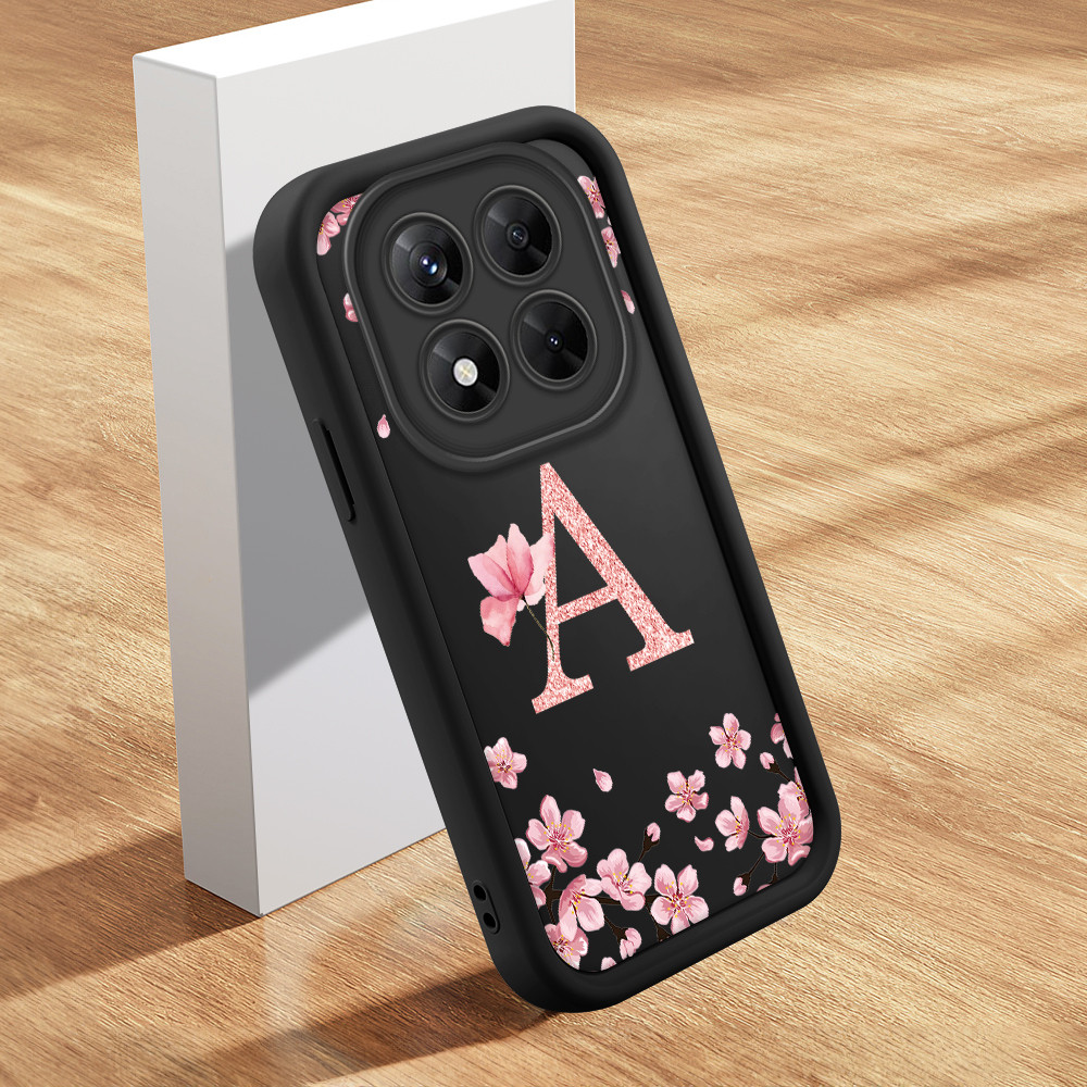 Capinha Letra Personalizada Para Xiaomi Redmi Note 14 Pro Poco X7 5G Capa De Macia Silicone Protetora Preta Case DZ em Oferta na Shopee