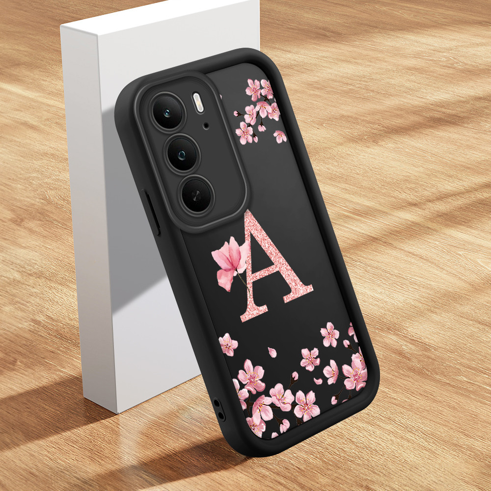 Capinha Letra Personalizada Para Realme C75 C75X 4G Capa De Celular Macia Silicone Protetora Preta Case DZ