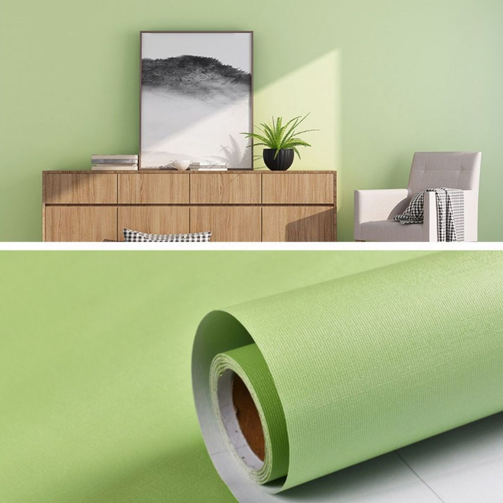 Papel De Parede Adesivo Tom Pastel Verde Claro Envelopamento Vinilico Lavável Para Quarto Sala