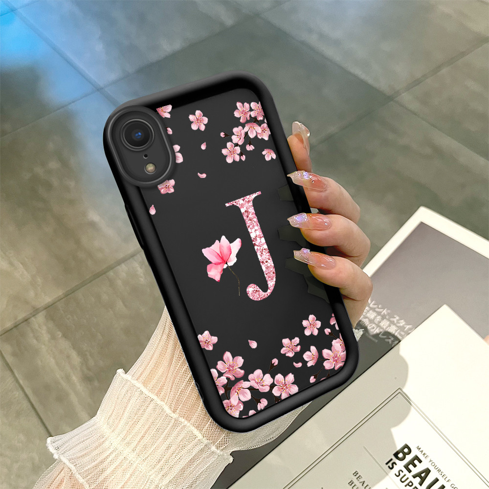 Capinha Flor Para iPhone XR Capa Com Letra Personalizada Macia Silicone Proteção Case em Oferta na Shopee