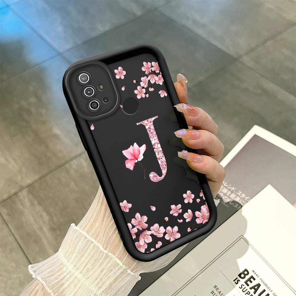 Capinha Flor Para Motorola Moto G20 G30 G10 Capa Com Letra Personalizada Macia S