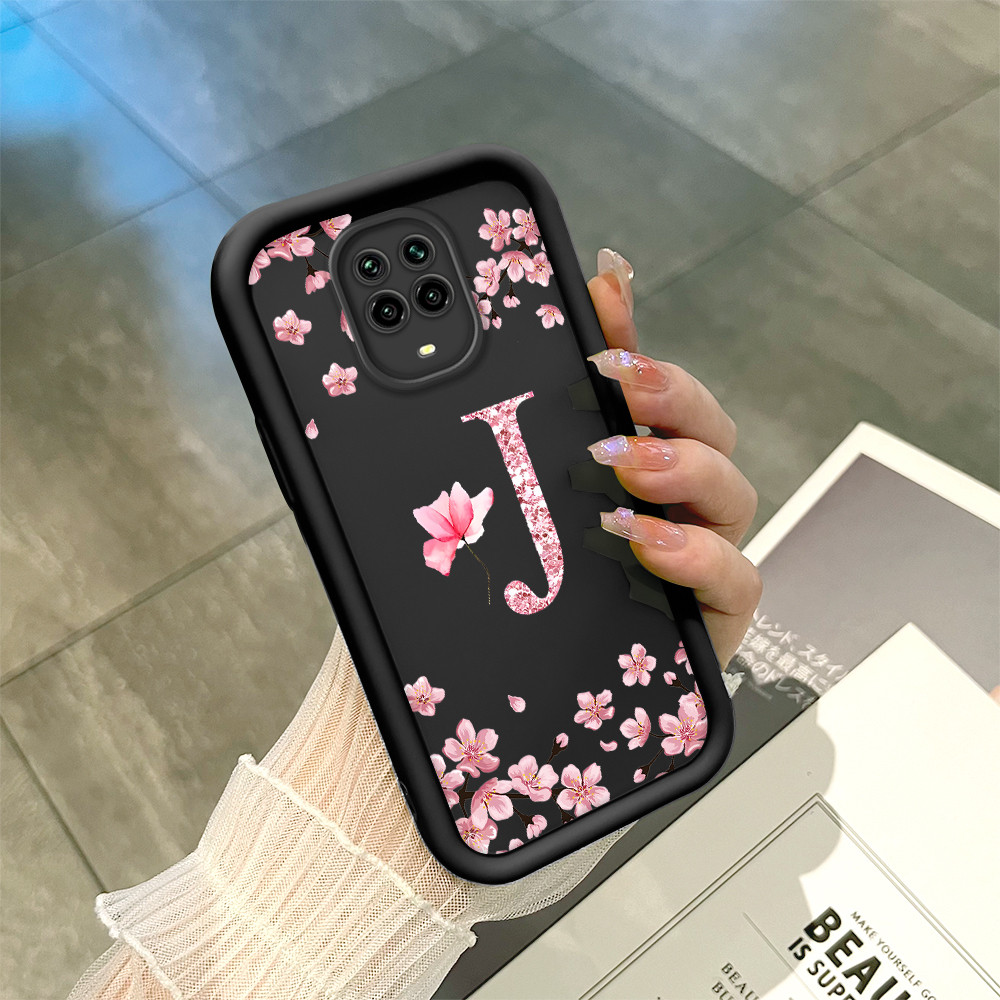 Capinha Flor Para Xiaomi Redmi Note 9 9S Pro Max Capa Com Letra Personalizada Macia Silicone Proteção Case