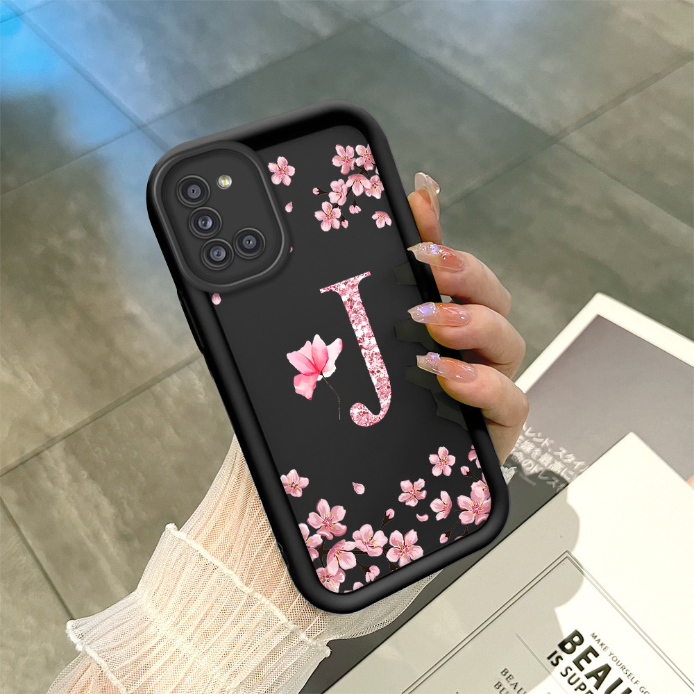 Capinha Flor Para Samsung Galaxy A31 Capa Com Letra Personalizada Macia Silicone Proteção Case