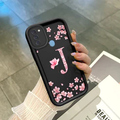 Capinha Flor Para Samsung Galaxy A11 M11 Capa Com Letra Personalizada Macia Silicone Proteção Case
