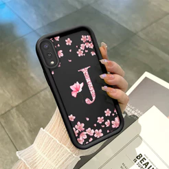 Capinha Flor Para Samsung Galaxy A02 Capa Com Letra Personalizada Macia Silicone Proteção Case