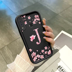 Capinha Flor Para Samsung Galaxy A20S Capa Com Letra Personalizada Macia Silicone Proteção Case