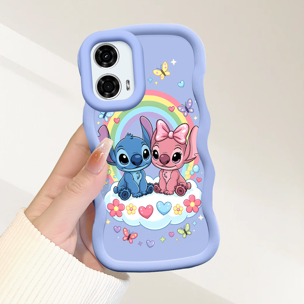 Capinha Stitch Para Motorola Moto G24 G04 G04S E14 Capa De Silicone Macia Estilo