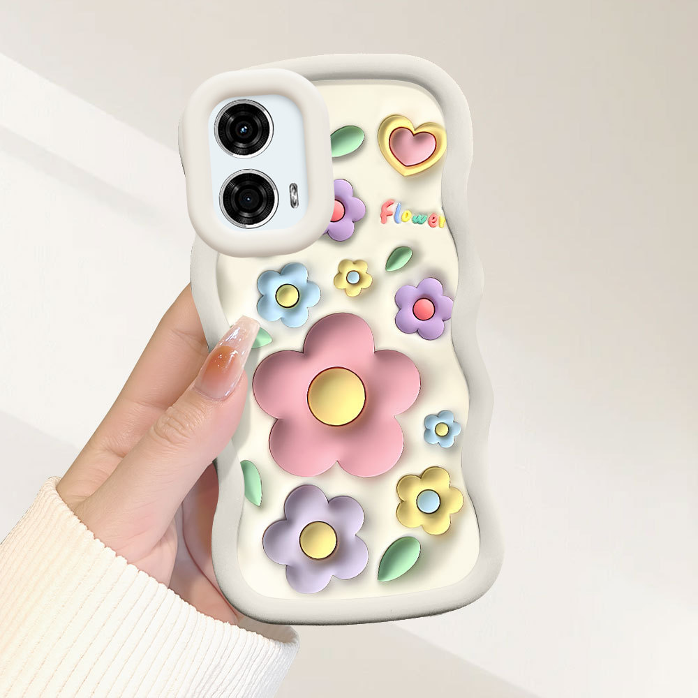 Capinha Flor Para Motorola Moto G24 G04 G04S E14 Capa De Silicone Macia Estilo S