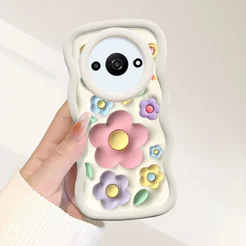 Capinha Flor Para Xiaomi Redmi A3 A3X Capa De Silicone Macia Estilo Simples Macaron Case 0378