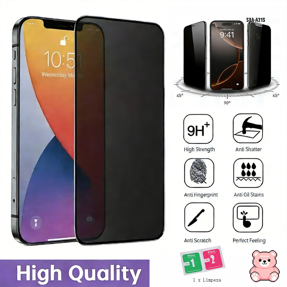 Película De Privacidade Cerâmica Flexível Para Samsung Galaxy A21S A24 A25 A26 A23 A22 A50 A30 4G 5G Fosca 9H