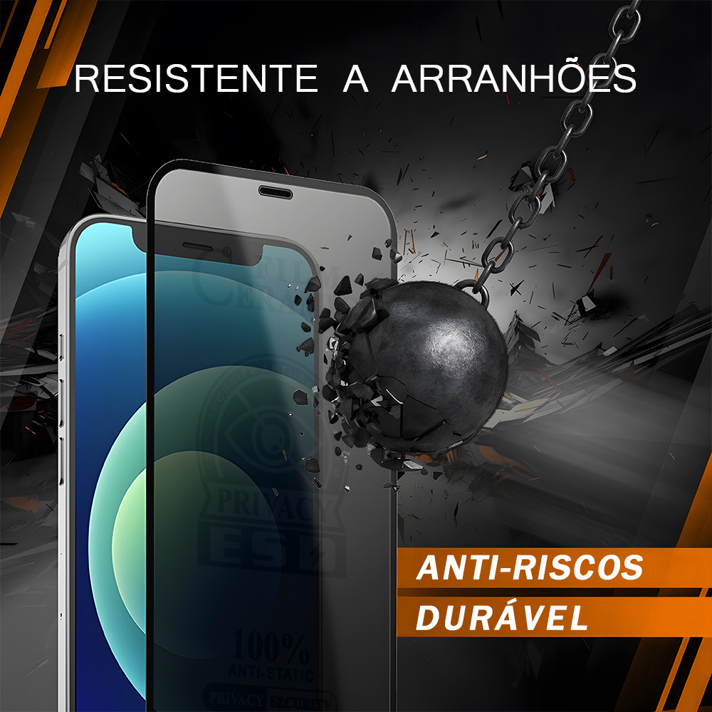 Kit Película Cerâmica Para iPhone 16 16E 15 14 13 12 11 X XS XR 7 8 6 6S SE Pro Max Plus Películas Privacidade Macia 3D