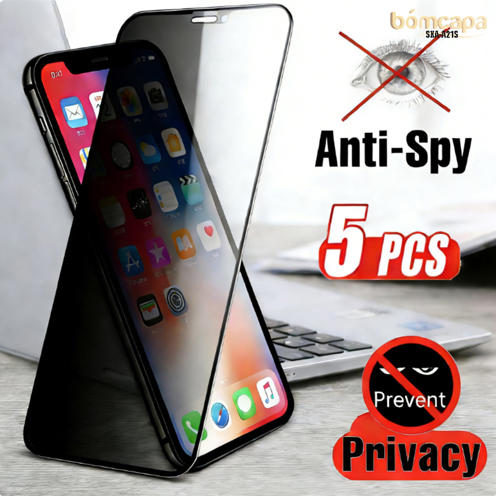 Kit 5 Película De Tela Privacidade cerâmica Fosca Para Samsung Galaxy A21S A24 A25 A26 A23 A22 A50 A30 4G 5G 9H