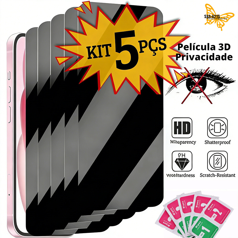 Kit 5 Película De Tela Privacidade Cerâmica Macia Para Samsung Galaxy A21S A24 A25 A26 A23 A22 A50 A30 4G 5G 9H