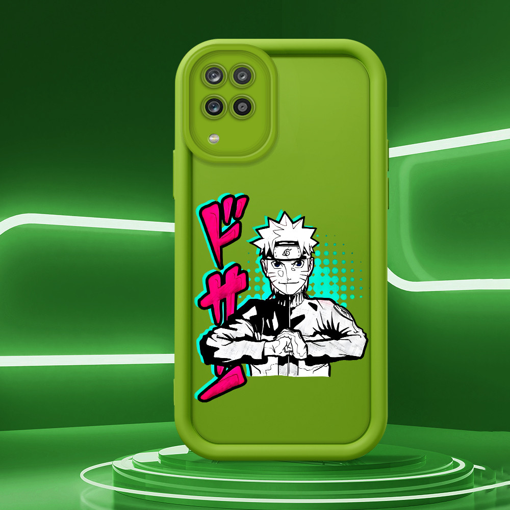 Capinha De Celular Silicone Macio Rosa Verde Anti Choque Para Samsung Galaxy A12 M12 5G Capa Protetora Naruto 2185 TY
