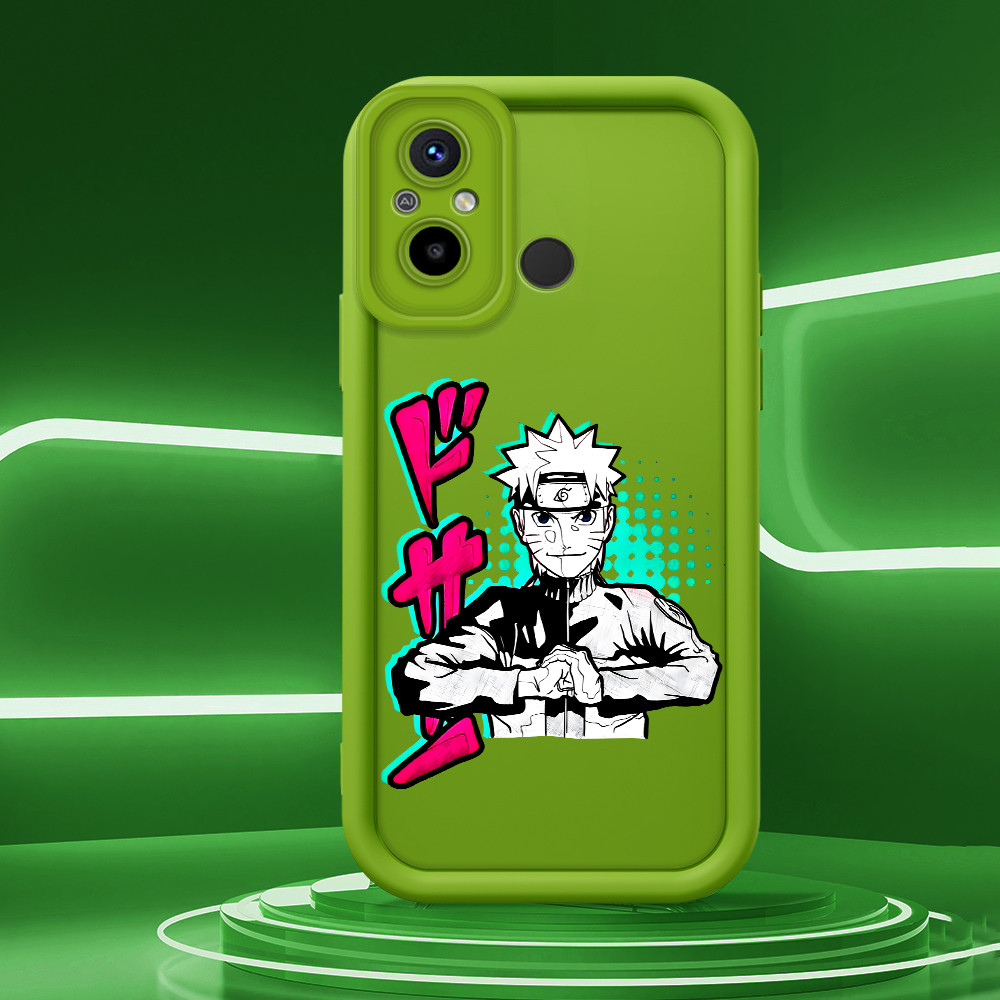 Capinha De Celular Silicone Macio Rosa Verde Anti Choque Para Xiaomi Redmi 11A 12C Poco C55 Capa Naruto 2185 TY