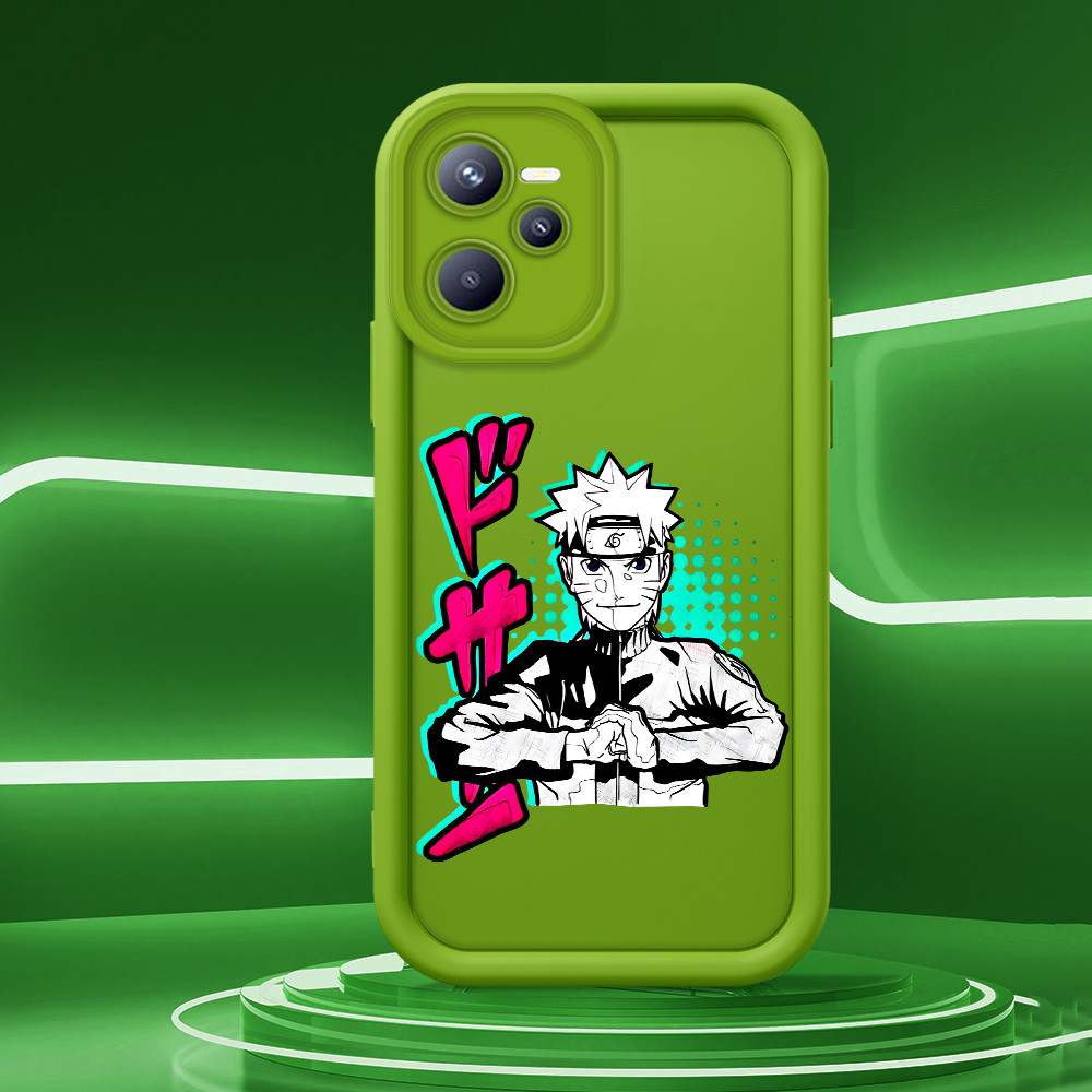Capinha De Celular Silicone Macio Rosa Verde Anti Choque Para Realme C35 Narzo 50A Prime Capa Protetora Naruto 2185 TY