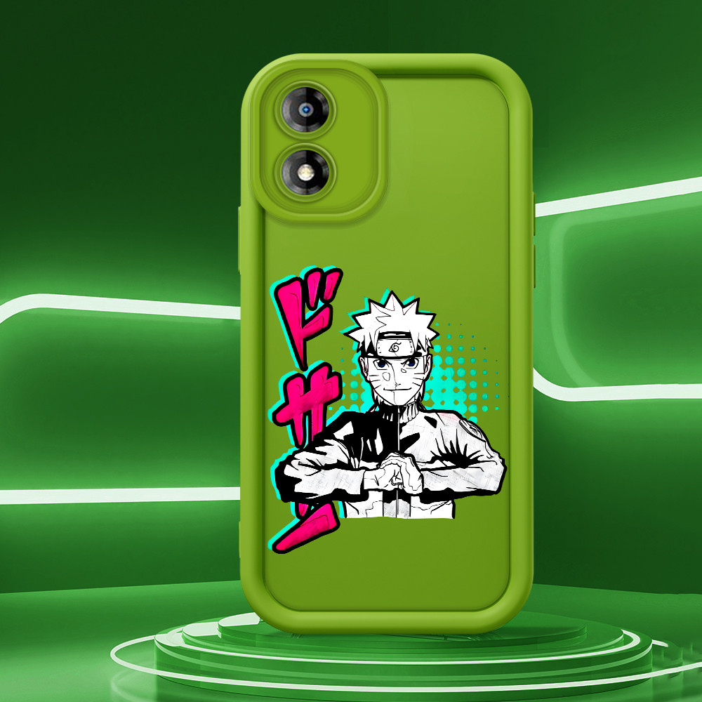 Capinha De Celular Silicone Macio Rosa Verde Anti Choque Para Motorola Moto E13 Capa Protetora Naruto 2185 TY