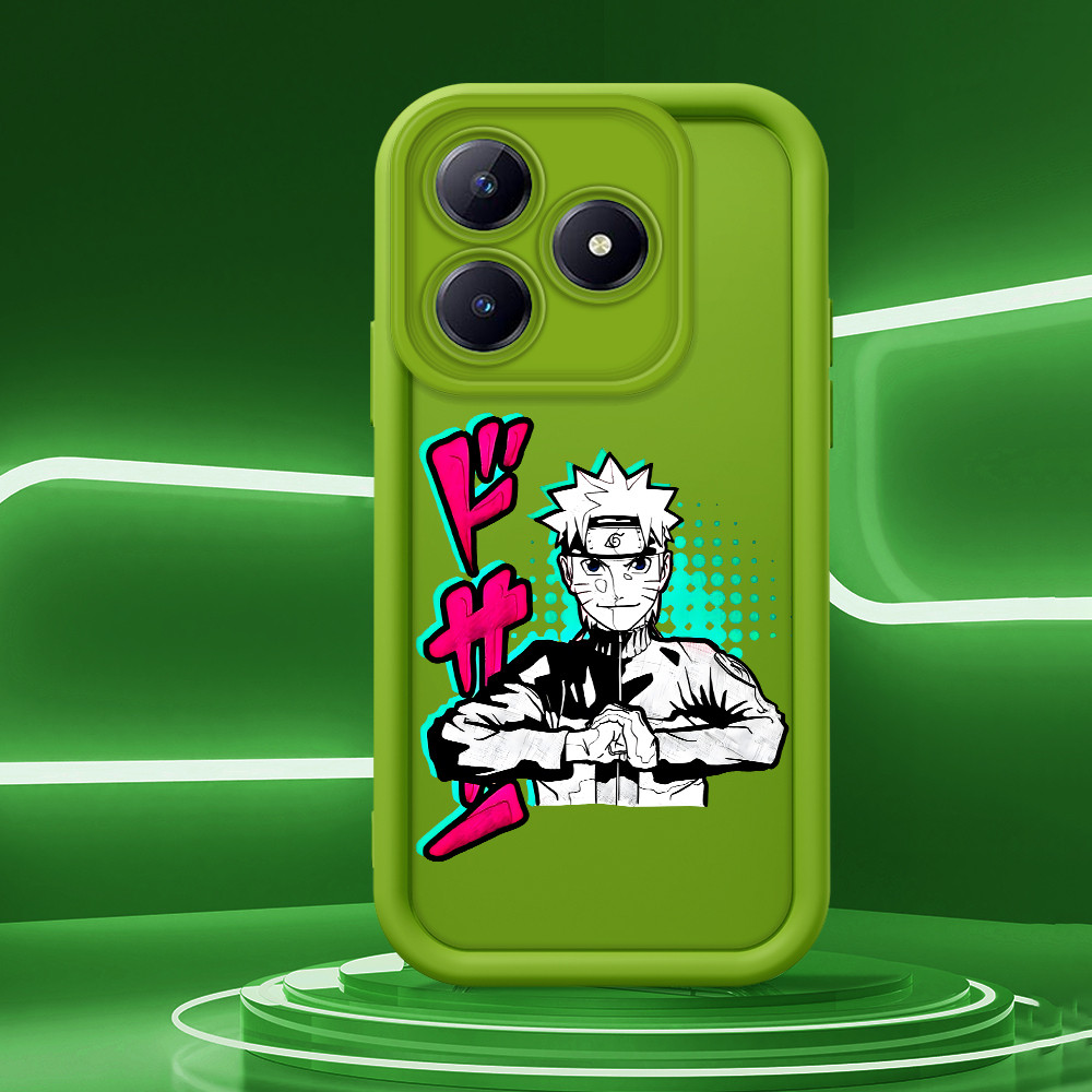 Capinha De Celular Silicone Macio Rosa Verde Anti Choque Para Realme C61 C63 Capa Protetora Naruto 2185 TY