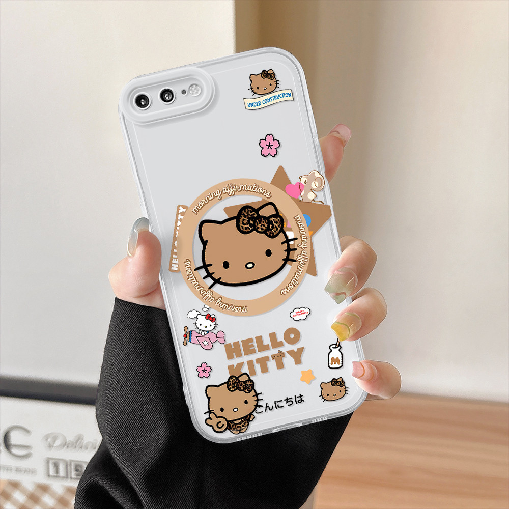 Capinha De Celular Silicone Macio Transparente Para iPhone 7 8 Plus Capa Hello Kitty Case 0314 TSY