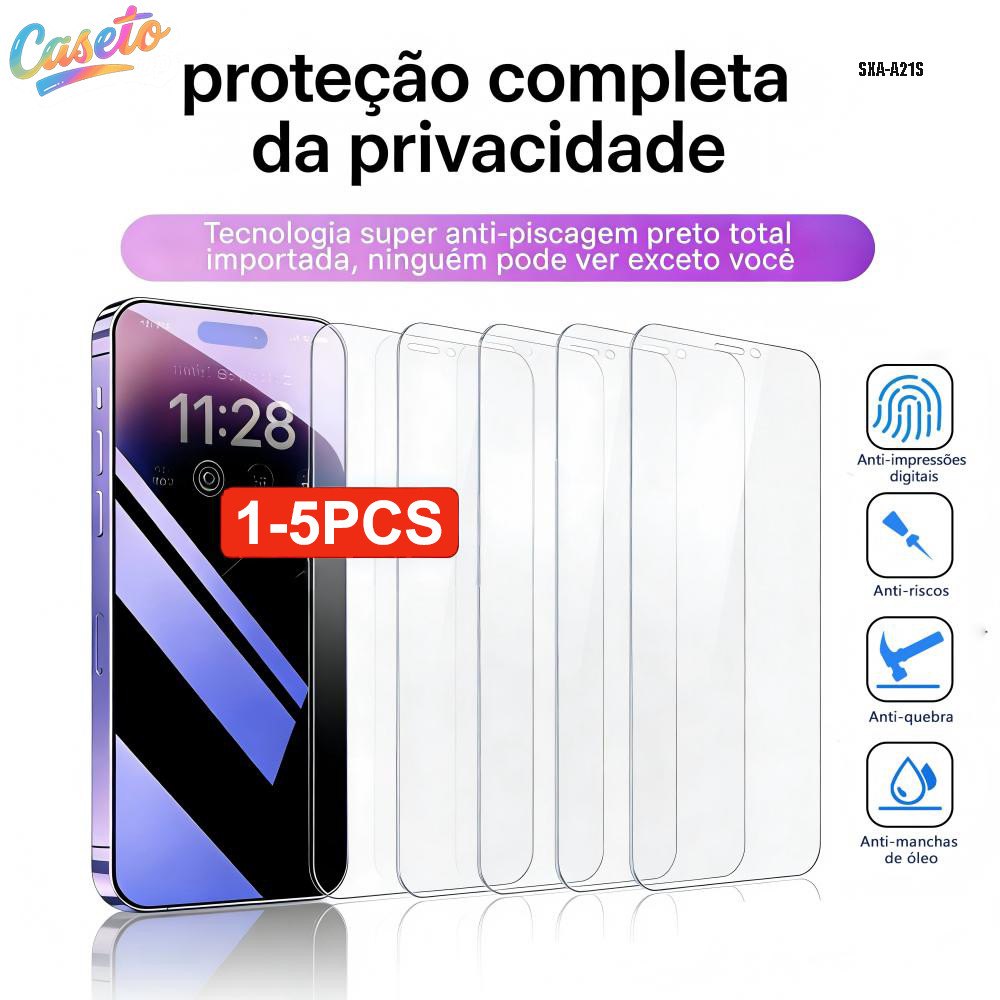 Película Privacidade Cerâmica Para Todos Samsung Galaxy A21S A24 A25 A26 A23 M23 A22 A50 A30 4G 5G M001