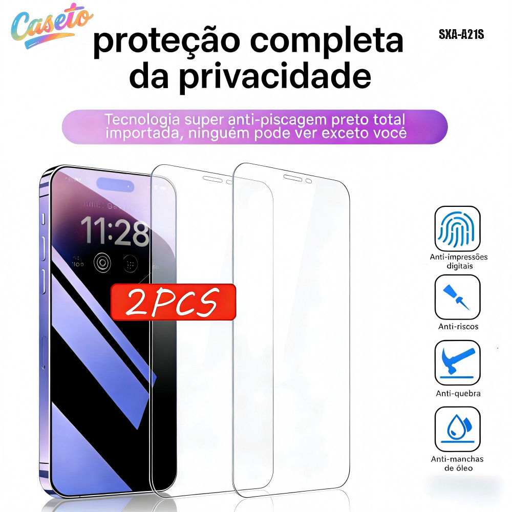 Película Privacidade Cerâmica Para Todos Samsung Galaxy A21S A24 A25 A26 A23 M23 A22 A50 A30 4G 5G M001