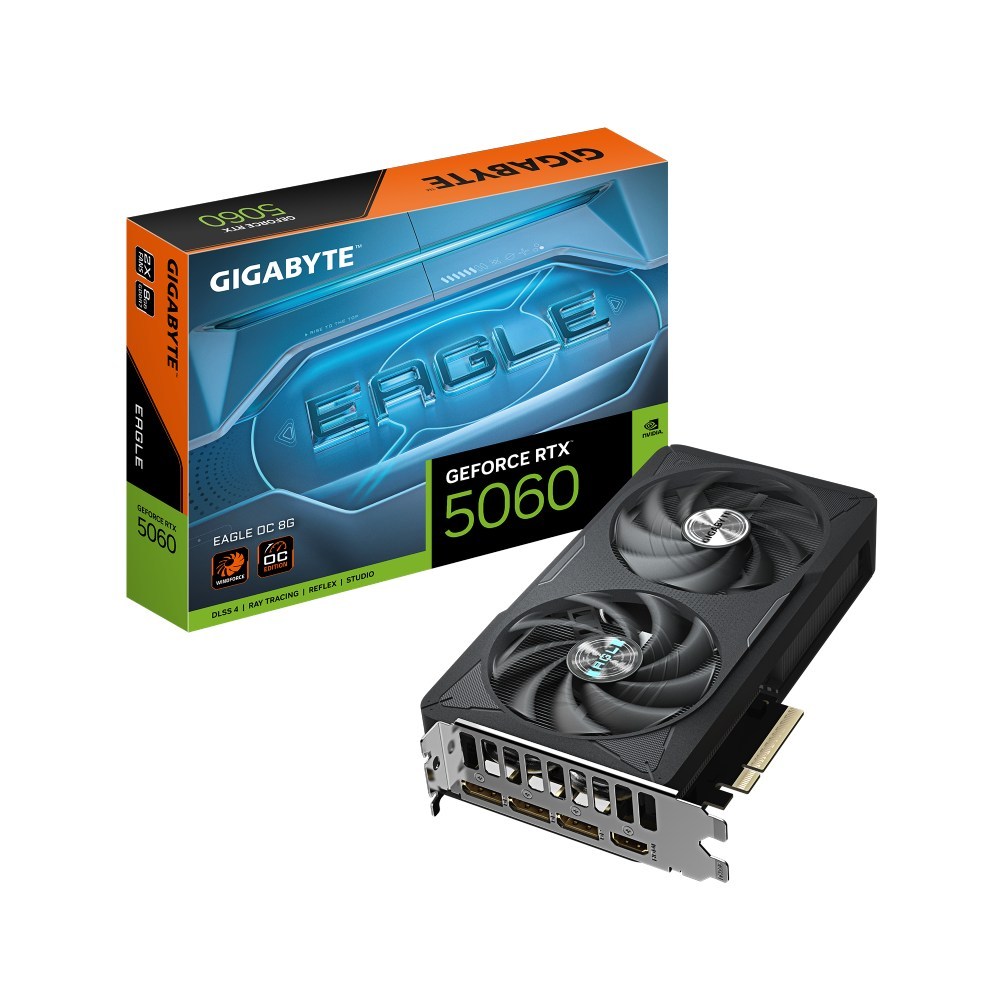 Placa de Vídeo Gigabyte RTX 5060 EAGLE OC  8GB GDDR7 128bits- GV-N5060EAGLEOC 8GD