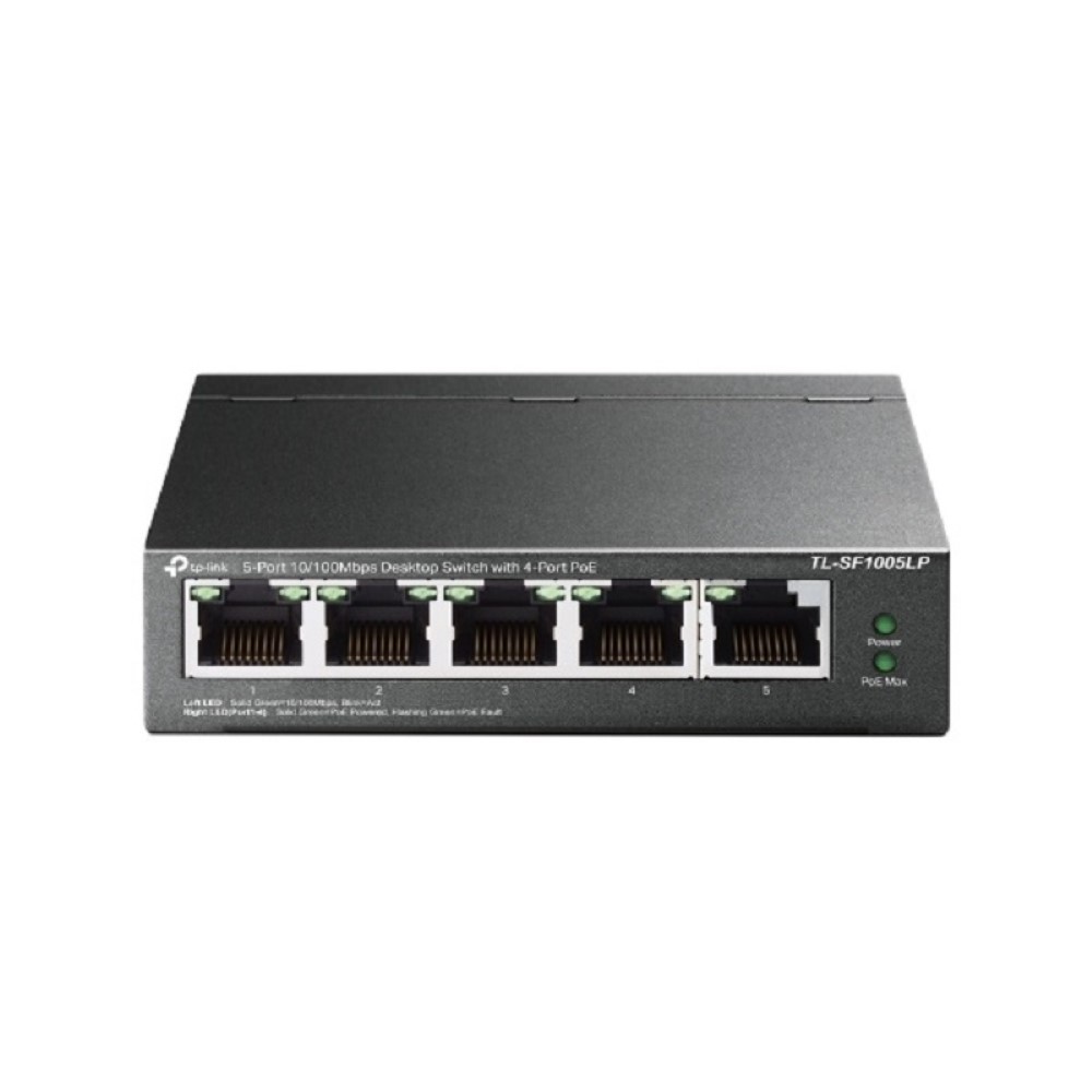 Switch TP-Link 5 Portas Metal Fast Ethernet 10/100Mbps 4 Portas PoE - TL-SF1005LP