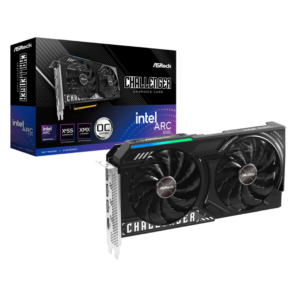 Placa de Vídeo AsRock Intel Arc B580 Challenger OC 12GB GDDR6 192bits - 90-GA5LZZ-00UANF