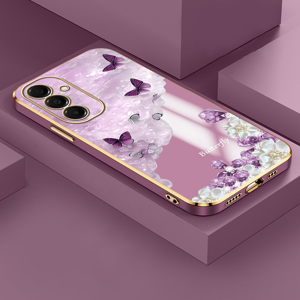 Case De Telefone Capa Para Samsung Galaxy A16 4G 5G Borboleta Design Floral Silicone Mac De Celular DD2135 em Oferta na Shopee