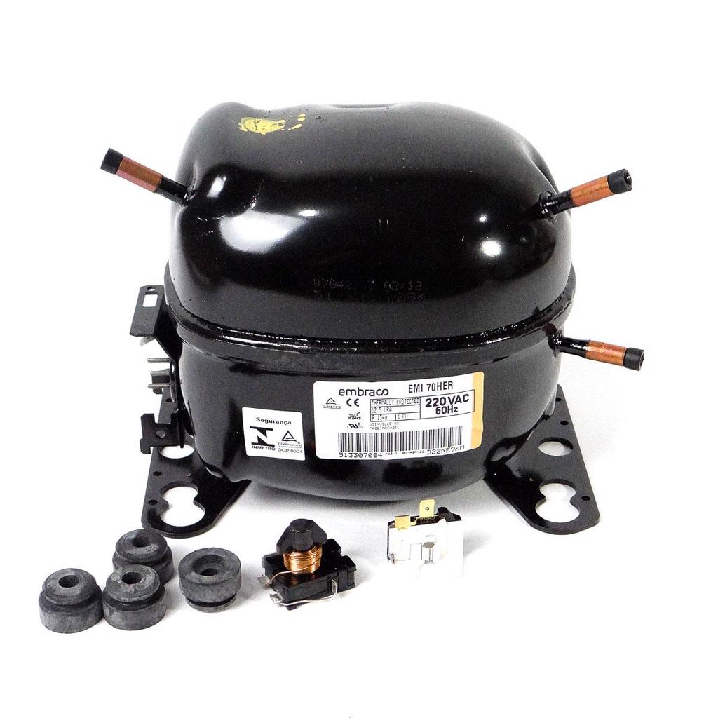 Compressor Motor Geladeira 1/5 220v Embraco Emi70her R134a