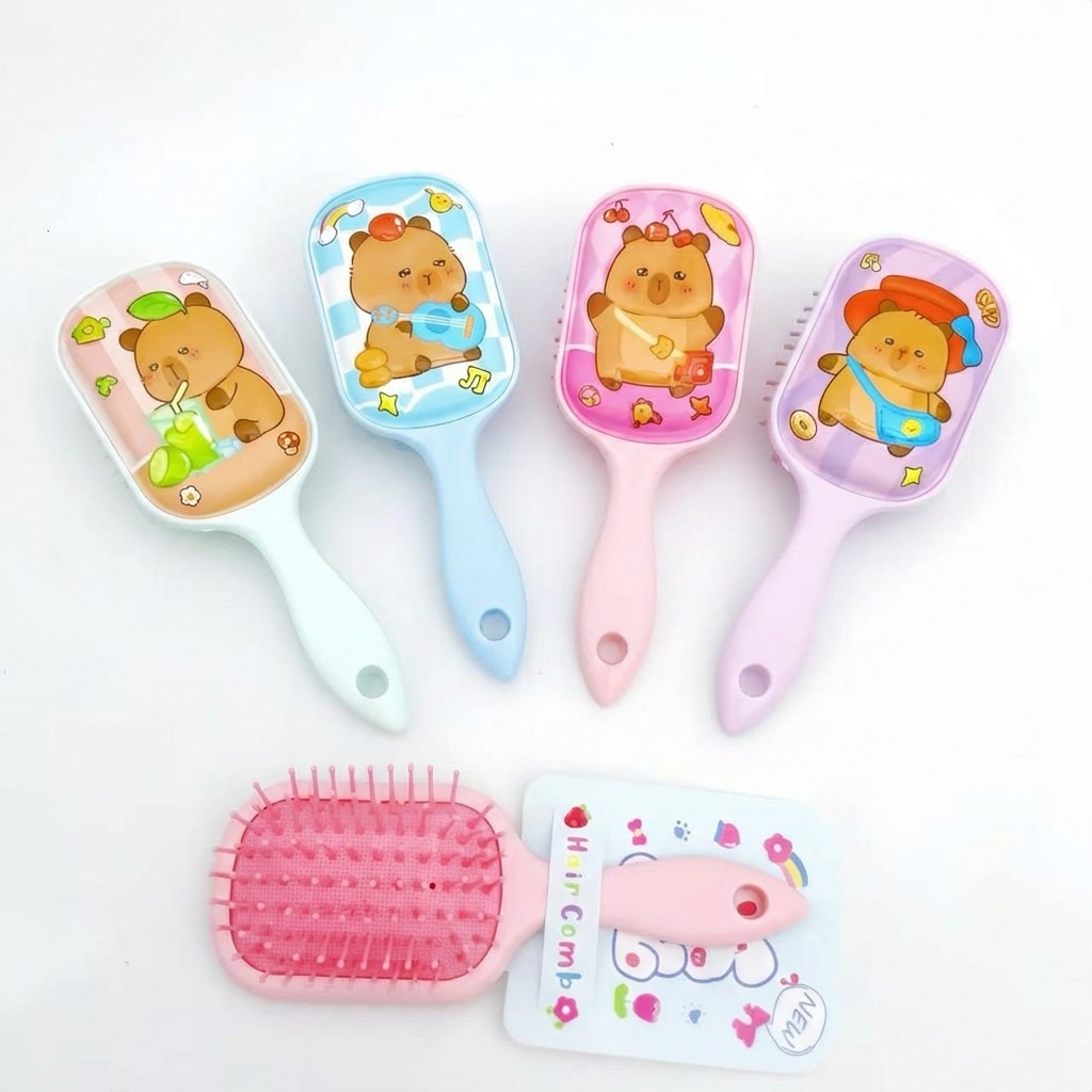 Escova De Cabelo Infantil Ursinho Massageadora Anti-Nó Portátil Para Meninas 17cm
