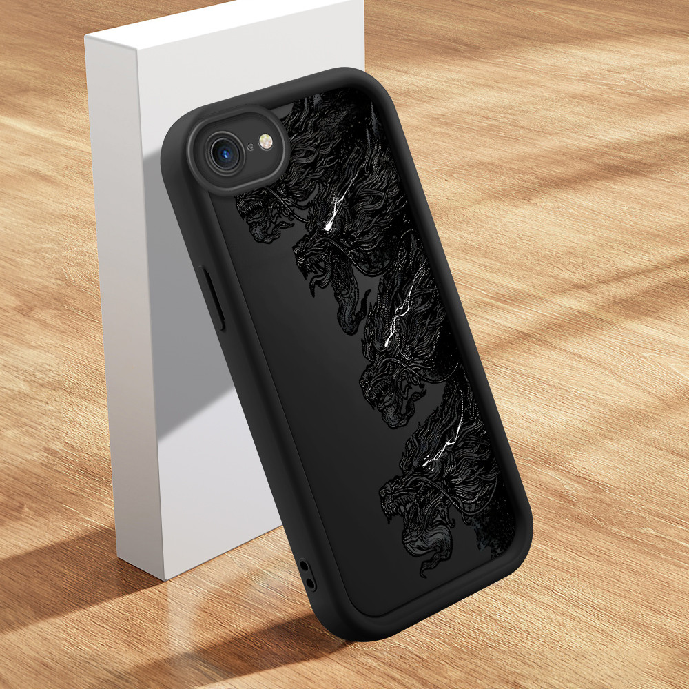 Capinha de Silicone Preta no Estilo Simples Para iPhone 7 8 SE 2020 2022 Capa de Celular TY7423