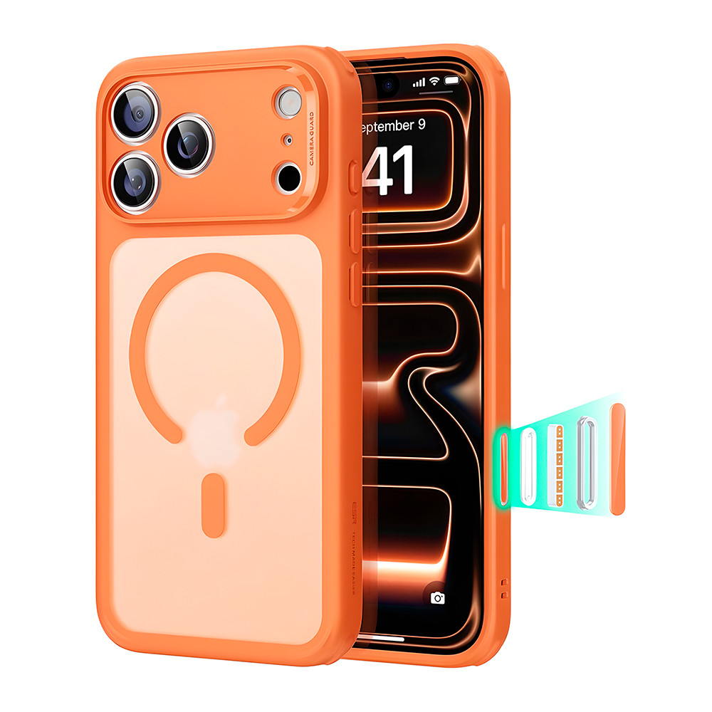 ESR Capa iPhone 17 Pro MagSafe Proteção Militar Laranja Fosc