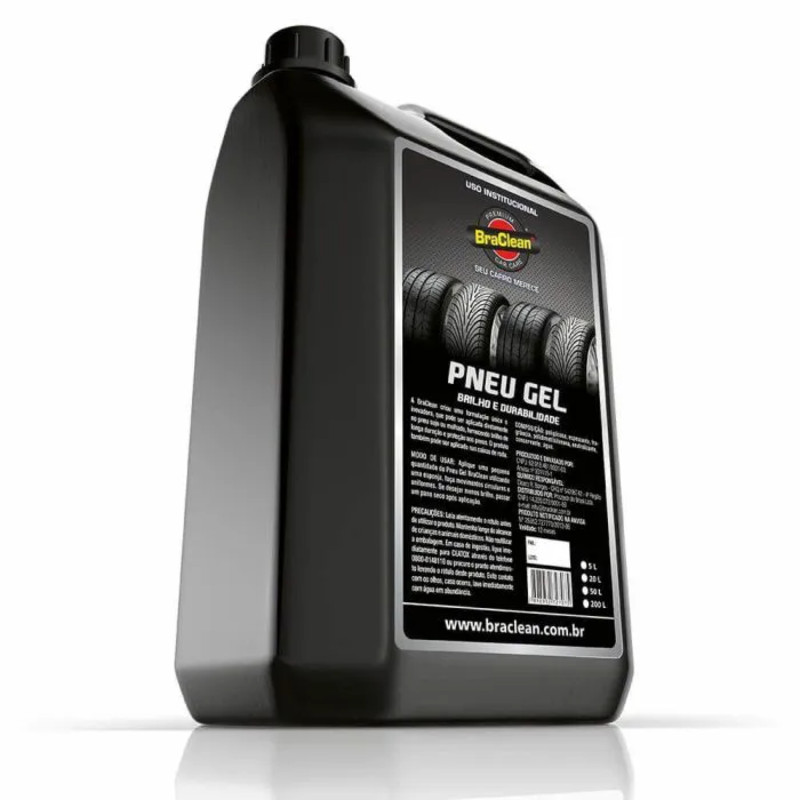 Melhor Gel para Pneu 5 litros uso em frotas e estética automotiva aplicação prática BraClean