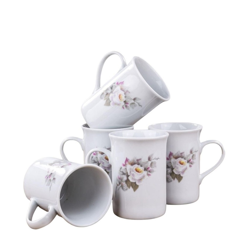 Caneca 240ml Porcelana Schmidt - Dec. Eterna E351 em Oferta na Shopee
