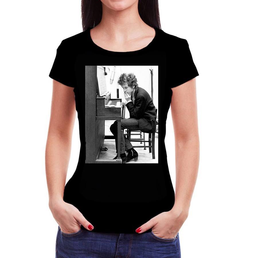 Camiseta Feminina Baby Look Bob Dylan Foto - 100% algodão