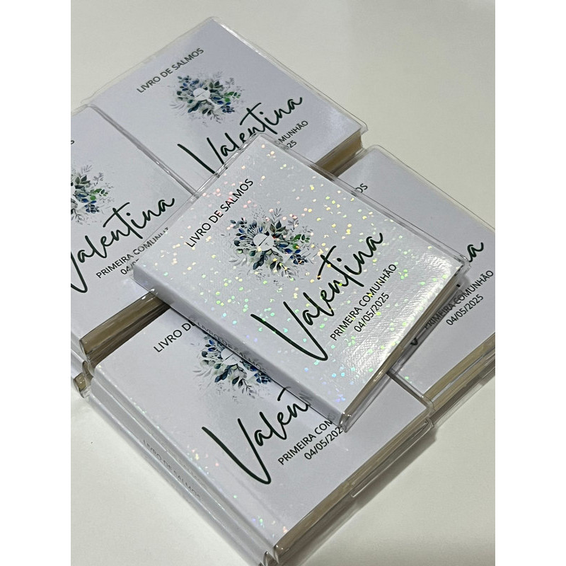 Kit 10 Lembrancinhas Livro De Salmos Personalizado Batizado Nascimento Primeira Comunhão Mod01