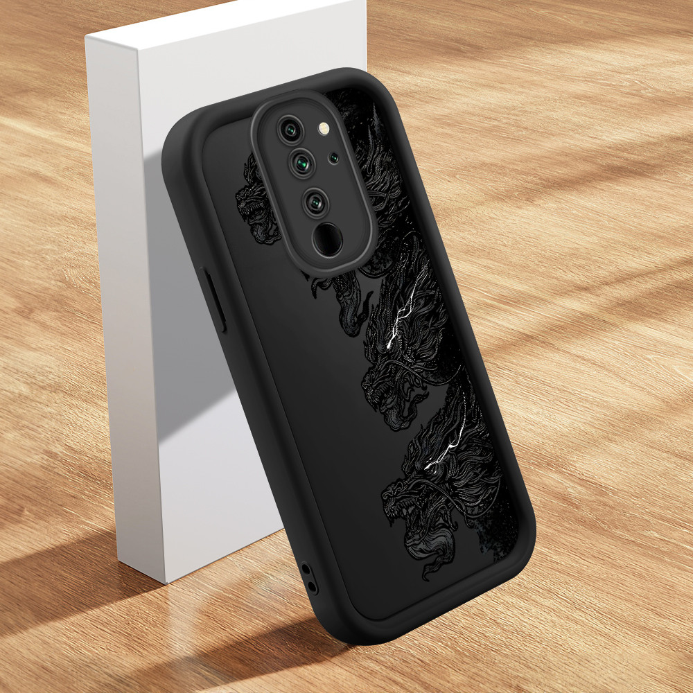 Capinha de Silicone Preta no Estilo Simples Para Xiaomi Redmi Note 8 Pro Capa de Celular TY7423