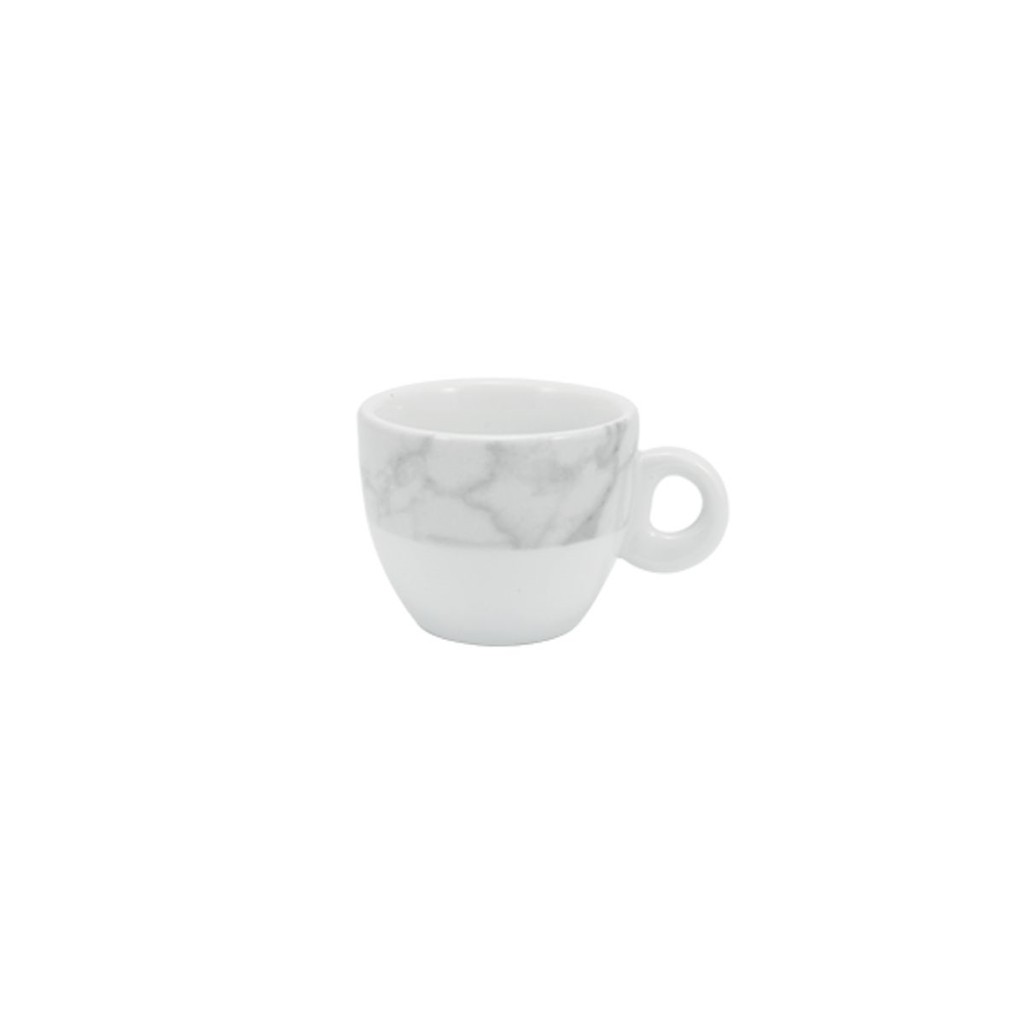 Xícara Café com Pires 80ml Porcelana Schmidt - Dec. Mármore Cinza 2343