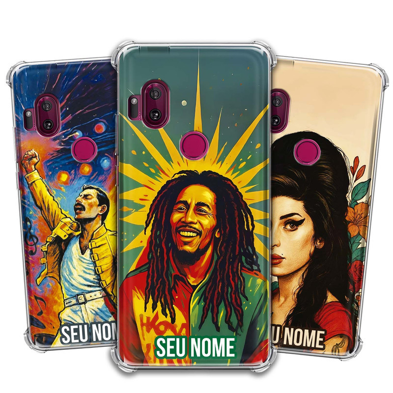 Capa/Capinha para - Motorola Moto One Hyper - Lendas da Música Personalizada com Nome