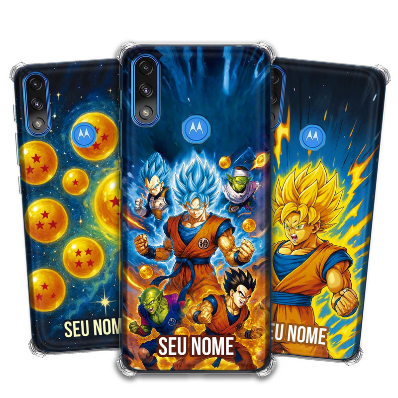 Capa Capinha - Motorola Moto E7 Power - Dragon Ball Desenho Anime Personalizada com Nome